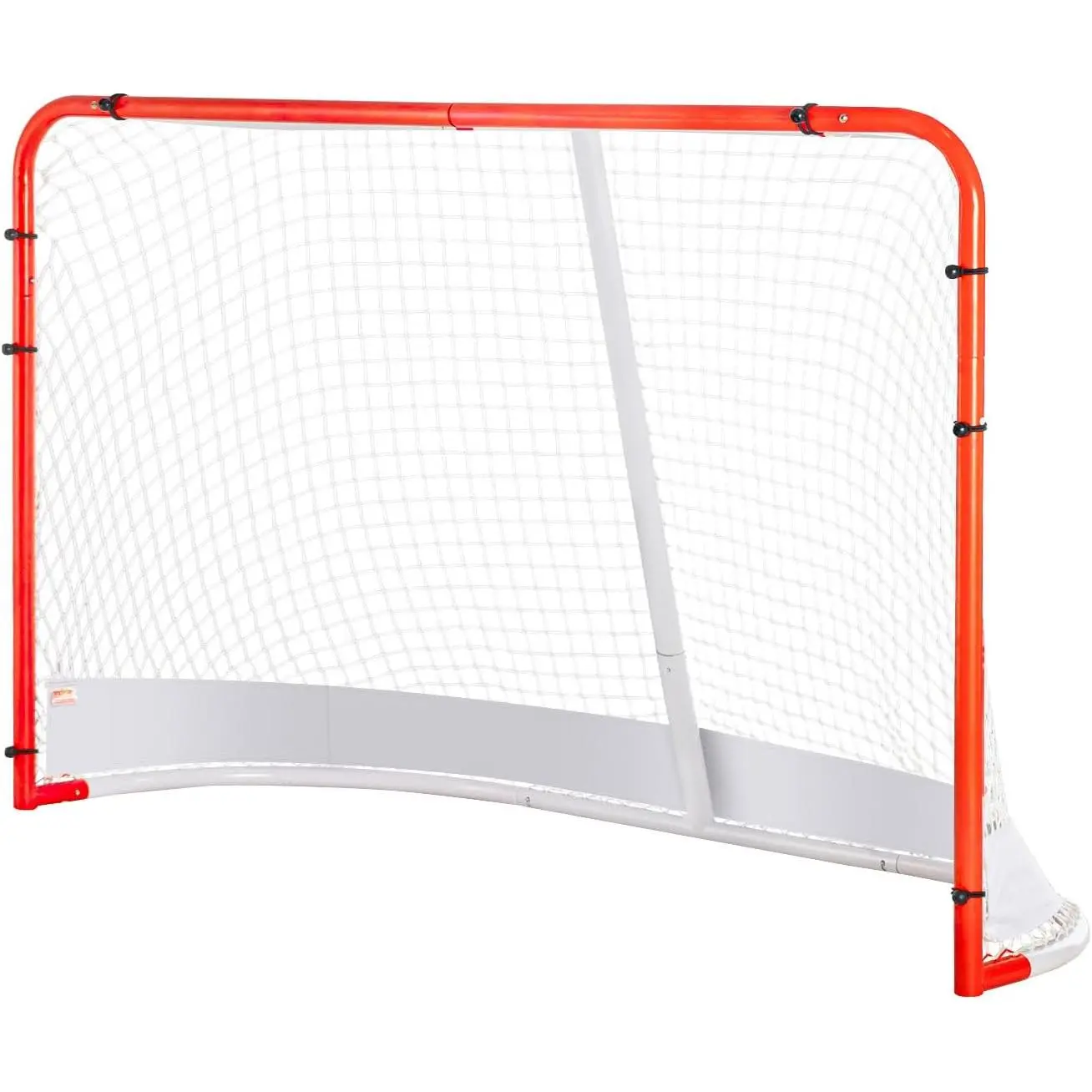 Spring new arrivals Street Hockey Net, Indoor Outdoor Steel Hockey Goal, Official Regulation Pro Hockey Training Goal Set, Portable Hockey Goal with Net, Easy Assemble, 72" x 48", White/Red