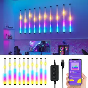 USB  RGB + IC light and music  color changing rhythm variation sound-picking LED light strip, suitable for living room, bedroom, e-sports TV, computer, room background,  dance studio, live streaming room music atmosphere novel art light,  holiday Gifts.