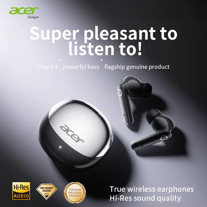 Acer OHR546 Wireless Earbuds | Bluetooth 5.4, ENC Call Noise Reduction, 28H Long Battery Life for Daily Use