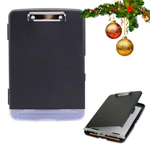 10" x 14.4" Foldable Storage Clipboard for Nurses Students Teachers Sales Jobsite Industrial Office Plastic with 2 Compartments & Locking Latch - Paper Organizers