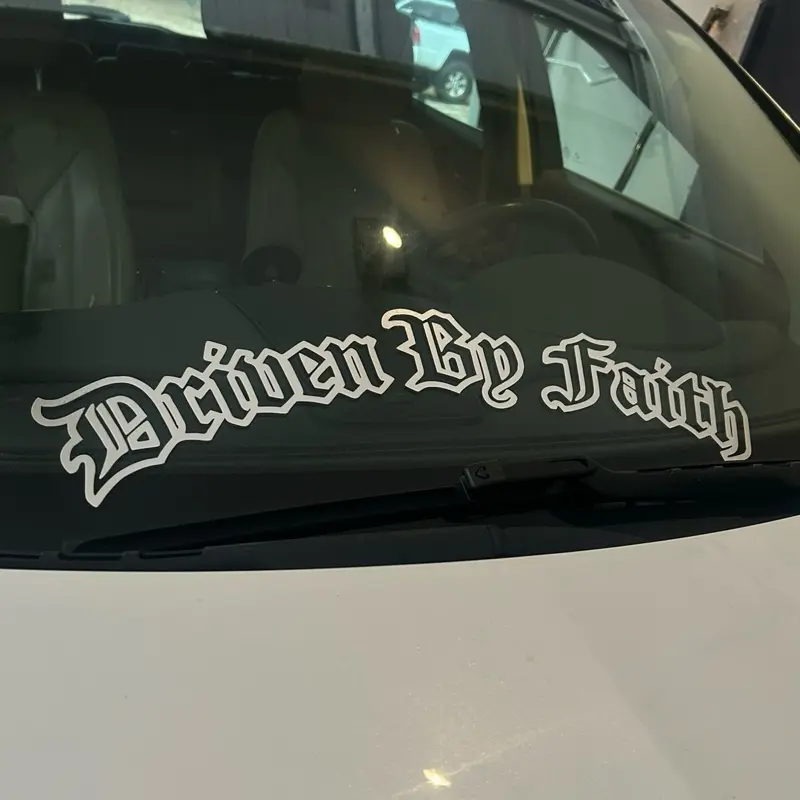 Driven By Faith Decal Windshield Sticker for Cars and Trucks Driven By Faith Decal Windshield Sticker for Cars and Trucks