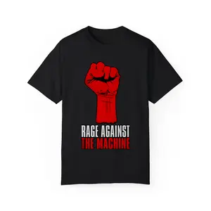 Men'S Summer Casual Crew Neck T-Shirt, 100% cotton Knit Fabric, Regular Fit, Slight Stretch, Rage Against the Machine Graphic Tee