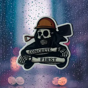 Concrete First Sticker | Hard Hat Sticker | Construction Sticker | Decals for Blue Collar- Hard Hat- Toolboxes- Helmet.