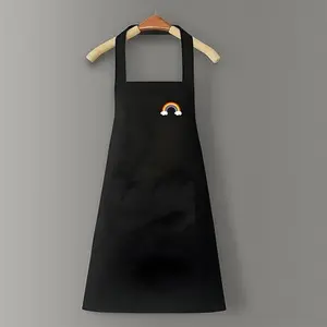Waterproof Oil-Resistant Kitchen Apron with Rainbow Pattern, Unisex Printed Chef Apron, Funny Apron, Ideal for Baking, BBQ, Painting, Gardening, Haircutting