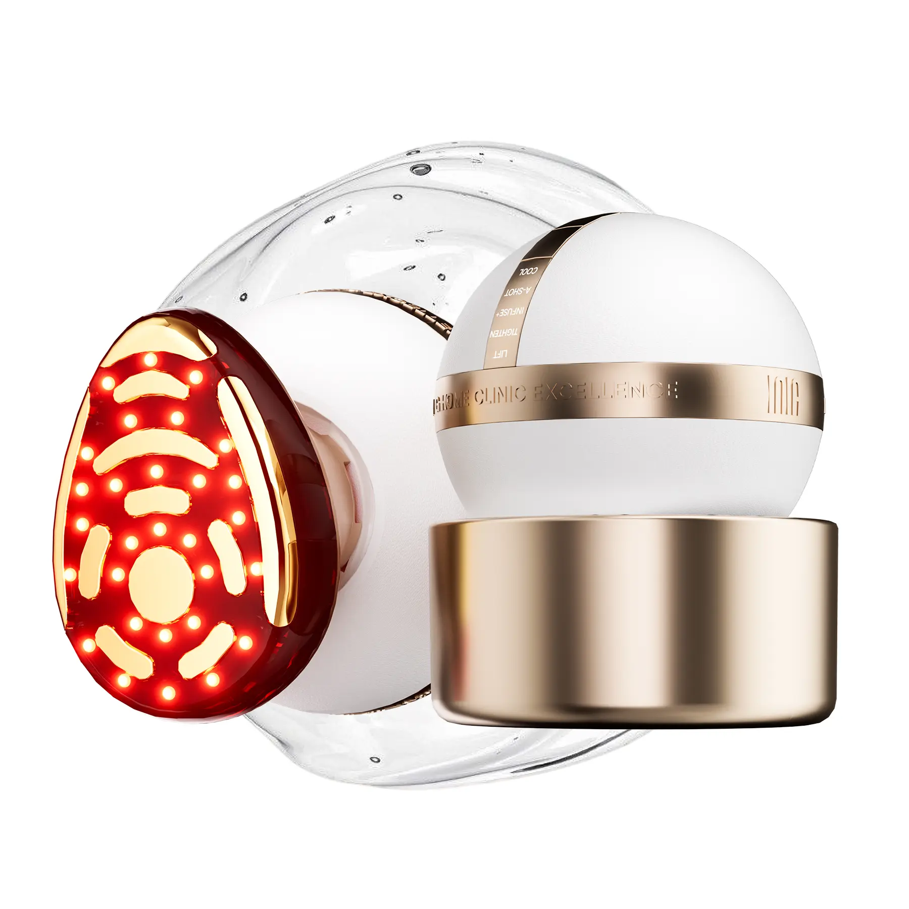INIA SPHERA At-Home RF & LED Anti-Aging Facial Device – Lift, Tighten & Sculpt with EMS Microcurrent, Red Light Therapy, Electroporation & Cryo Cooling for Firm, Glowing Skin, Summer Travel Accessories