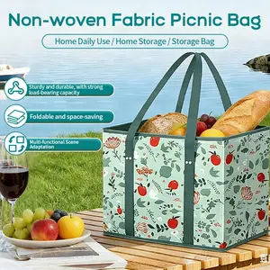 3-piece set Water-Resistant Reusable Shopping Bags Insulated Reusable Grocery Bags, Collapsible Cooler Bag for Groceries, Heavy Duty Large Insulated Bag New Season Drop for Groceries and Weekly Shopping Loads