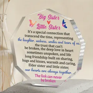 Acrylic Plaque, Creative Plaque Emotional Connection Birthday Gift for Sister, Festive Home Decoration Ornaments