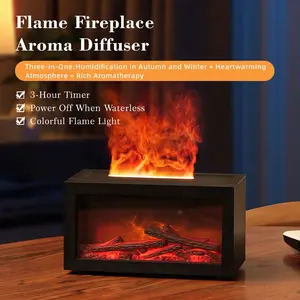 USB-powered electric flame fireplace humidifier, simulated fireplace flame humidifier, colorful LED fireplace, aromatherapy diffuser. Home decoration, Aroma Diffuser Humidifiers