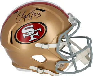 Christian McCaffrey San Francisco 49ers Autographed Riddell Speed Replica Helmet - Fanatics Authentic Certified