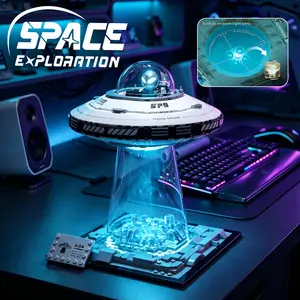UFO Galaxy Interstellar Starship MOC Building Blocks Kit,1000+ ABS Bricks Limited Sci-Fi Collectible Model,STEM Engineering Puzzle for Teen Adult Space Fans,Desk Display Ornament  Christmas Premium Gift