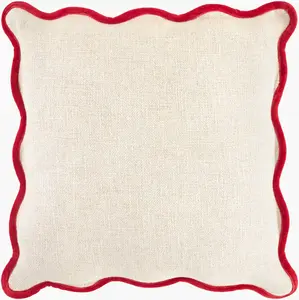 White Modern Accent Pillow with cotton details for sofa bed or accent chair