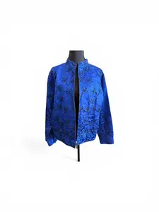 Vintage chicos Royal blue Asian tang Mandarin style jacket