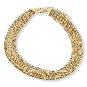 Bellezza Bronze Popcorn Chain 3-Row Necklace