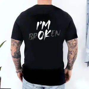 I’m Broken I’m OK Hoodie – Sarcastic Mental Health Humor Hoodie, Dark Humor Graphic, Unisex Streetwear Black Tee Style