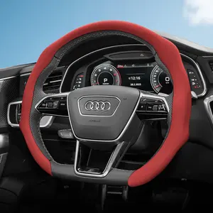 For Audi NAPPA Perforated Leather Steering Wheel Cover Anti-slip Breathable Quick-install Design All-season For Q5/Q3/A4/A6/Q7/Q8/Q4/Q6/e-tron/A3/A5/A7/Q2 Black Mocha Brown Orange Red Green White