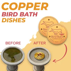 2mm Thick Copper Bird Bath Disk – Pure Copper Water Purifier for Cleaner Bird Bath Water, Set of 2