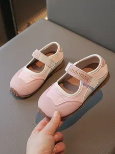 Girls' Colorblock Anti-Slip Buckle Flat Round Toe Flats Mary Jane Shoes, Casual Comfortable Daily Wear, Stylish and Simple Design