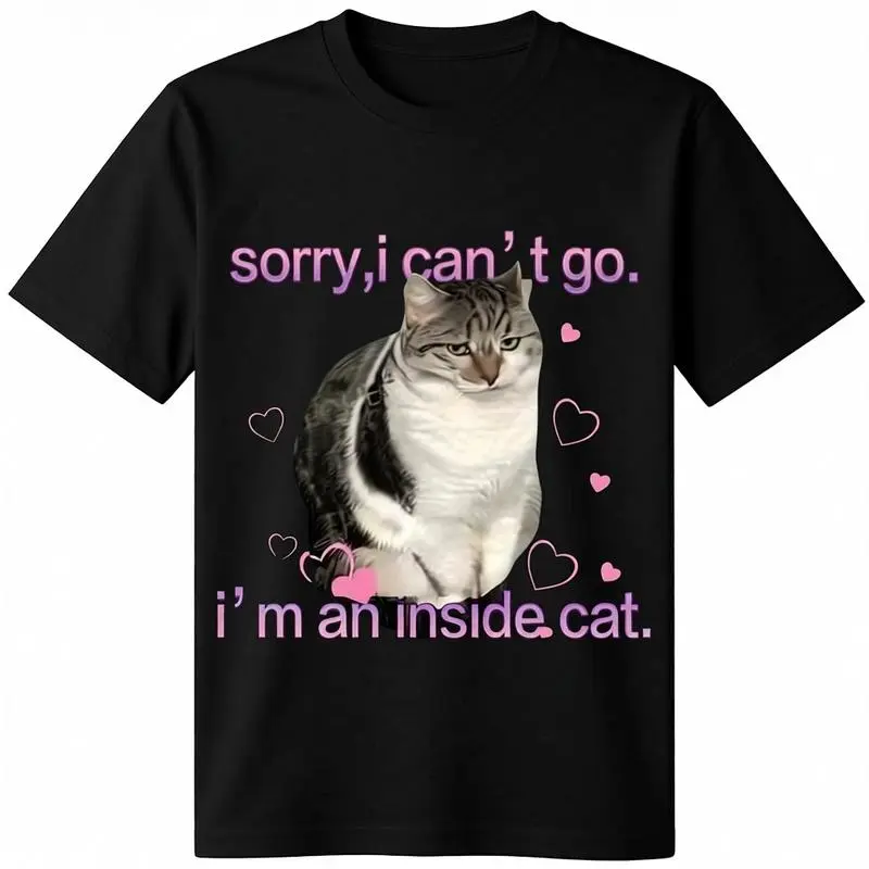 I'm an Inside Cat Y2k Funny Tee for Men and Women, Unhinged Graphic Tees, Funny Sweatshirt Exchange, Shortsleeve, Casual
