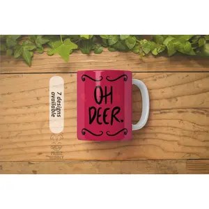 Oh Deer Mug | Hazbin Hotel Inspired Alastor Mug | Helluva Boss | Pimpin Not Simpin | Fan Art Coffee Mug