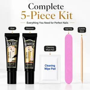 15g Semi-Solid Nail Glue - Upgraded Super Strong Quick-Dry Adhesive, No LED/UV Cure Needed, Long-Lasting Hold for Press-On Nails, Easy Application, Beginner-Friendly Salon-Quality