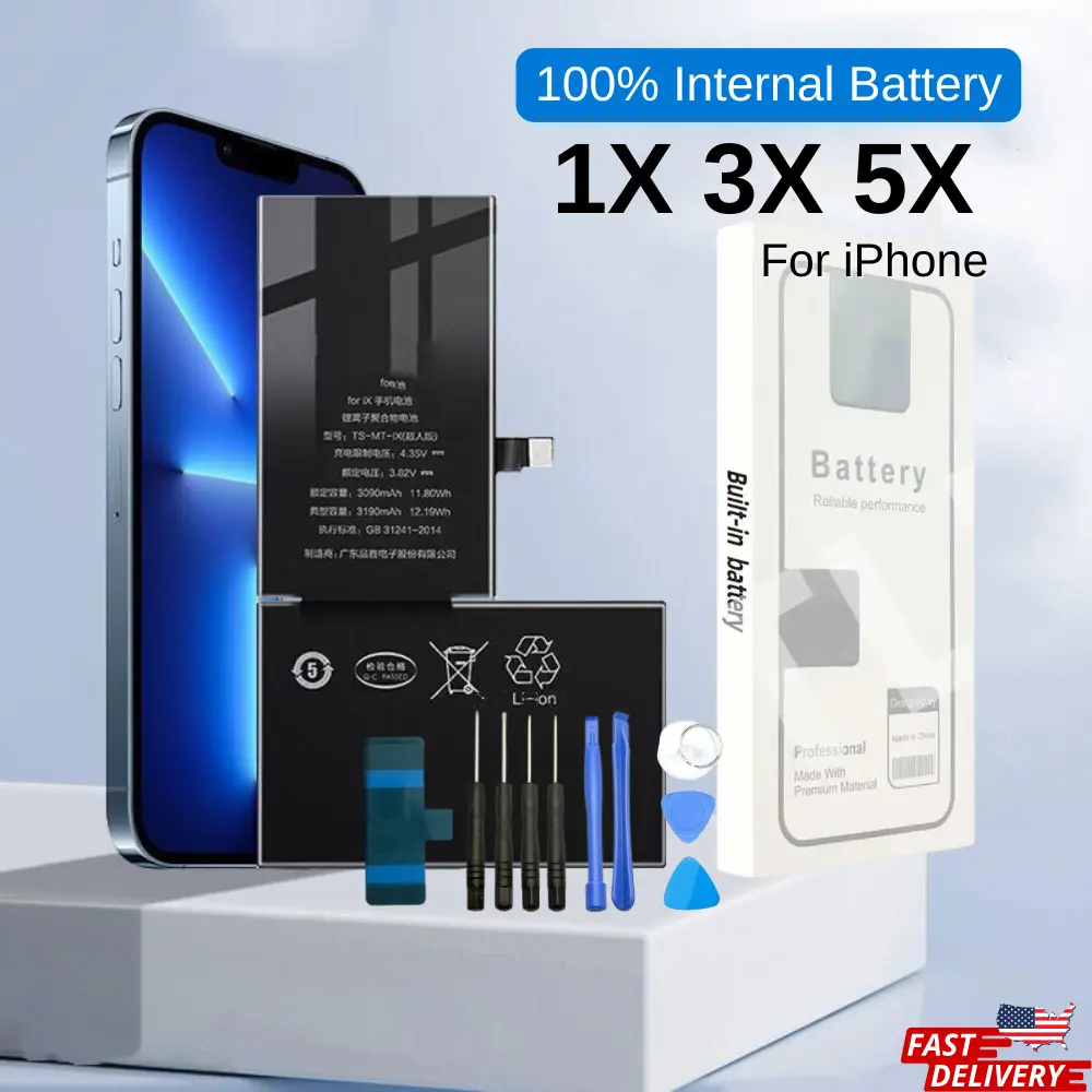 Lithium Long Life Cellphone Battery - 100% Rechargeable Replacement for iPhone 6,8,Xr,Xs,11,12,13,14 Pro Max with Mobile Phone Adhesive & Tool Kit