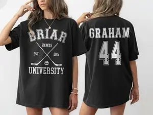 Graham 44 Briar University Hockey Shirt, Garrett Graham The Deal Bookish Merch, College Hockey Tournament Jersey Tee, Off Campus Romance