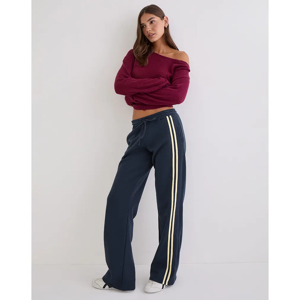 Covero Jogger in Navy with Buttermilk Binding