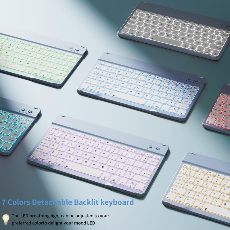 Kenke Backlit Magnetic Bluetooth Keyboard Case Foldable Multi-Angle Cover with Pencil Holder Color Options For iPad (A16)11th/10th Gen11/10.9''2025/2022,iPad Air11''M3/M2 2025/2024,Air5th/4th Gen10.9''2022/2020