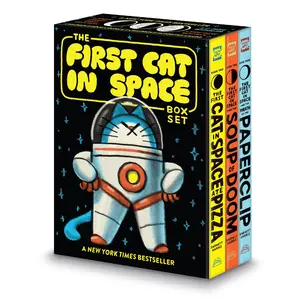 The First Cat in Space 3-Book Box Set: A Graphic Novel Collection: The First Cat in Space Ate Pizza, The First Cat in Space and the Soup of Doom, The First Cat in Space and the Wrath of the Paperclip by Mac Barnett||Shawn Harris [Multiple-component retai