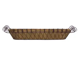 212 MAIN 11x46 In. Classic Metal Frame French Window Box with Coco Liner, Weatherproof Outdoor Garden Planter, Durable Metal Box