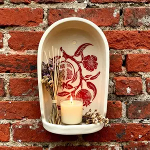 Handmade Niche with Hand-Painted Decorative Panel, Ideal Friend Neighbor Colleague Gift, Perfect Holiday Present, Universal Setting, Home Decor