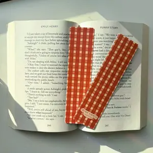 gingham bookmark - 2x8in decorative bookmark - book accessories