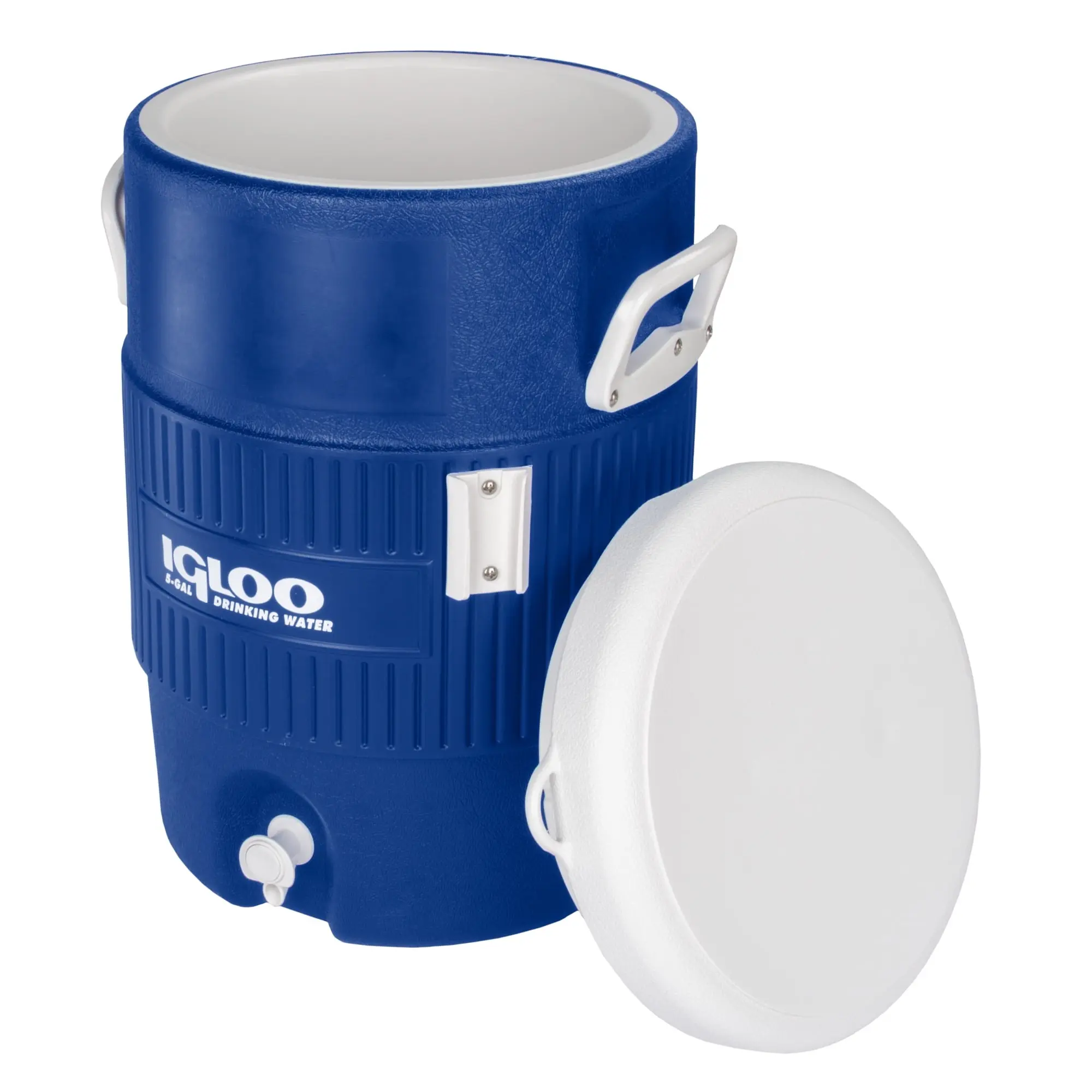 Igloo 5 Gallon Heavy-Duty Polyethylene Beverage Cooler Jug, Orange & Blue