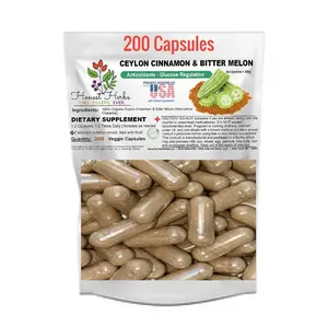 Ceylon Cinnamon & Bitter Melon Blend - 200 Veggie Capsules (500mg)