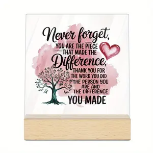 Acrylic Sign Base Desktop Decor, Paulownia Material, Ideal Gift for Home & Office, Enhances Room Ambiance, Perfect for Friends & Family