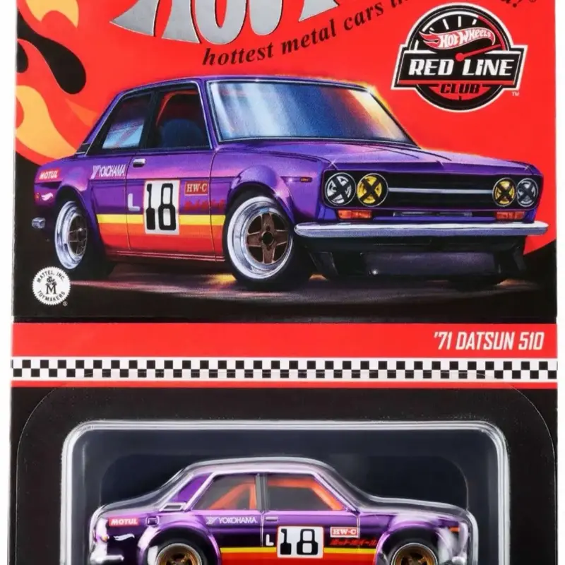 Hot Wheels RLC Exclusive Purple '71 Datsun 510 Diecast Car Red Line Club Mattel