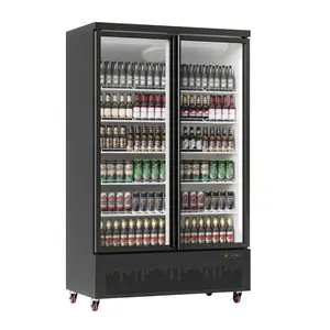Commercial Display Refrigerator, 35.3 Cu. Ft. Glass Door Merchandiser Fridge with 5 Adjustable Shelves – Large Capacity Cooler for Restaurant, Bar, Grocery Store, Cafe