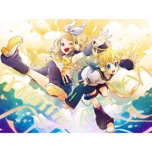Kagamine Rin Len Fabric Cloth Rolled Wall Poster Print - Size: 24x36 inch Unframe-style - Canvas Poster Decor Room Colorful Gifts Ornaments Decoration