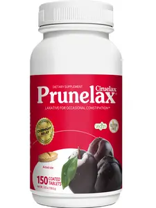 Prunelax Regular Strength Tablets - Natural Senna & Dried Prune Extracts for Gentle Overnight Relief - 150 Coated Tablets - Unflavored Supplement