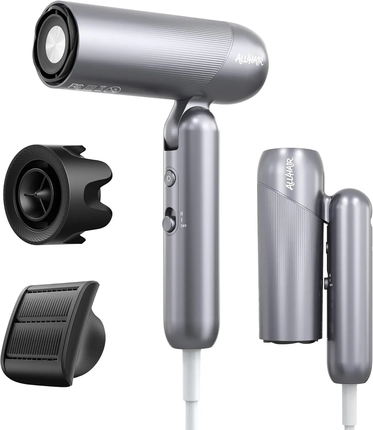 Ionic Hair Dryer 1300W, High-Speed Fast Dry Blow Dryer with 4 Heat Settings, Lightweight Low Noise Hair Dryer, Concentrator Nozzle for Home, Travel Salon Women Men