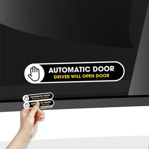 Automatic Door Stickers for Car - Taxi Driver Signs 2 Pack Glossy Permanent 1in x 5in Waterproof Vinyl Decals