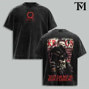 Retro Vintage Kratos God Of War Washed T-Shirt, GOTY Graphic Tee, Oversized Acid Wash Streetwear, Lightweight Cotton Gamer Shirt, Norse Mythology Fan Gift