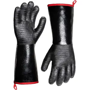 932?F  Heat Resistant Gloves for Grill BBQ,  Long Sleeve Pit Grill Gloves for Fryer, Baking, Oven,,Fireproof, Oil Resistant Neoprene Coating(14-Inch )