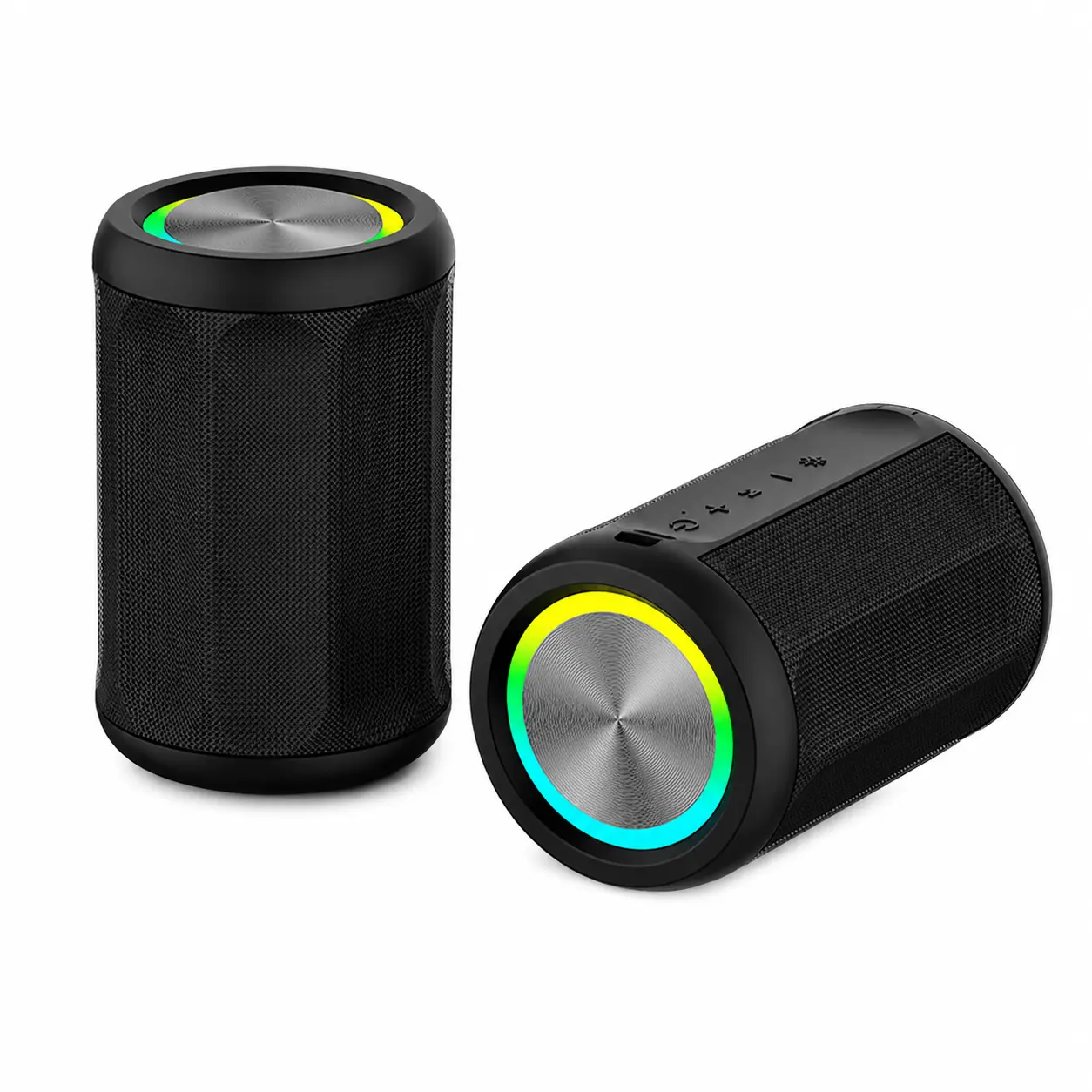 2026 New Mini Fabric Bluetooth Speaker Wireless TWS Interconnected Stereo Portable Colorful Audio with RGB Rhythm Light & TYPE-C Cable - Charging
