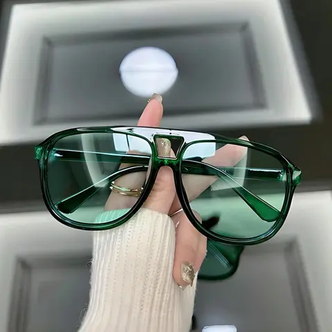 Unisex Simple Style Tinted Lens Sunglasses, Fashionable Sunglasses, Trendy Casual Lightweight Durable Sunglasses for Everyday Use, Fashion Accessories for Outdoor Activities