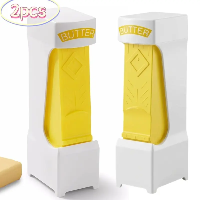 2pcs One Click Stick with Stainless Steel Blade, Cheese Splitter, Butter Slicer, for Bread, Cakes, Cookies
