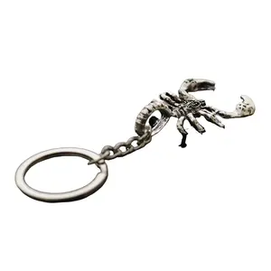 3D Scorpion Bug Insect Silver Pendant Keychain Gift Key Chain