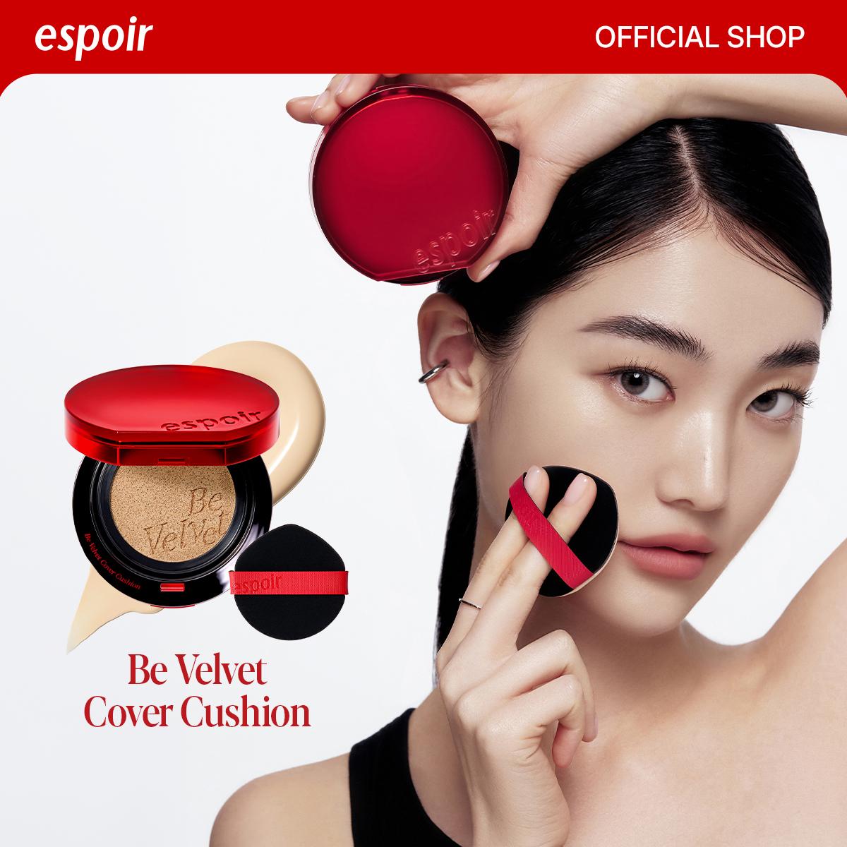 [Espoir Official][25 Shades] Be Velvet Peptide Cover Cushion Foundation | Full Coverage, Zero Oxidation, Lightweight Semi-matte Finish, Long-lasting | Vegan K-beauty
