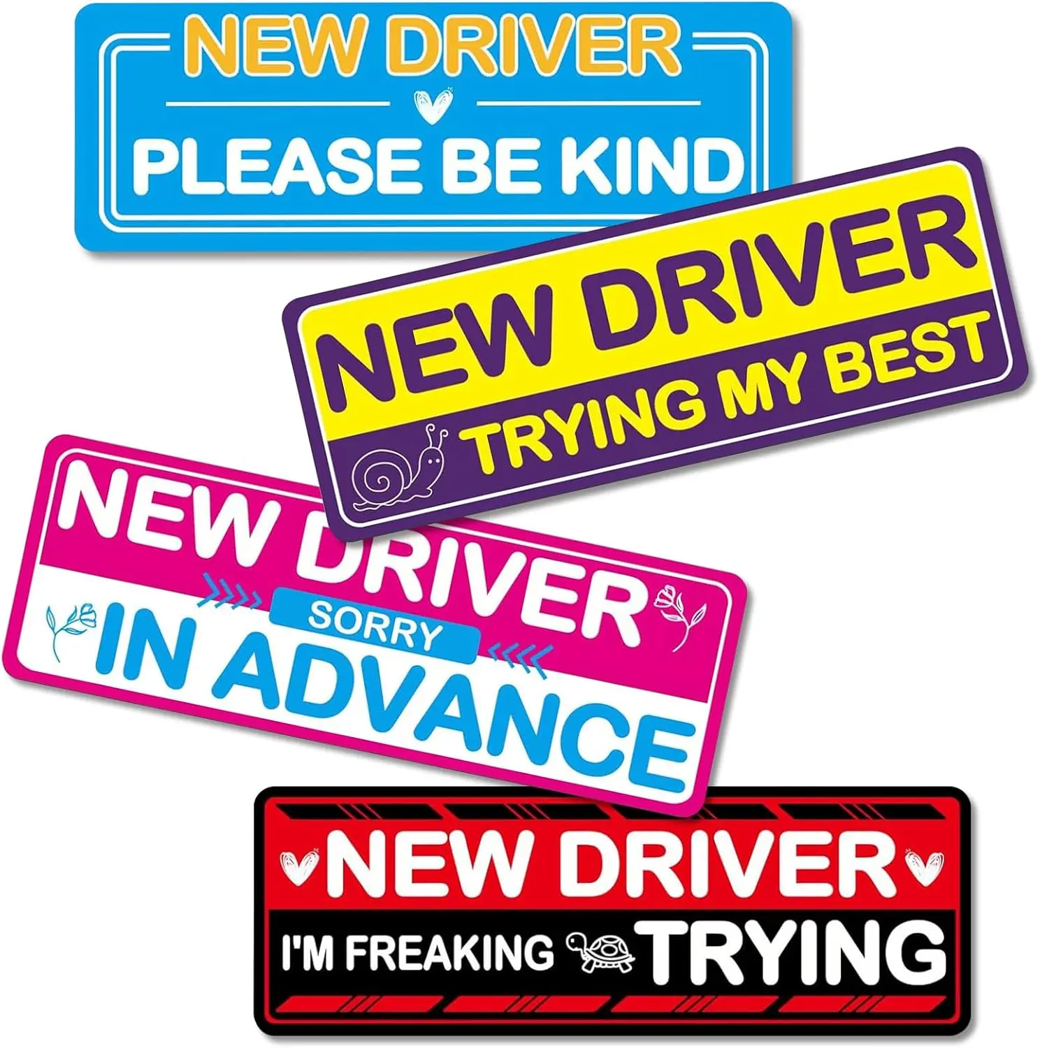 4PCS Student Driver Magnet Car Stickers for Beginners