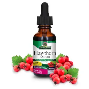 Nature's Answer Hawthorn Berry Liquid, Leaf and Flower with Organic Alcohol, 1-Fluid Ounce | Cholesterol Support | Promotes Overall Heart Health | Single Count